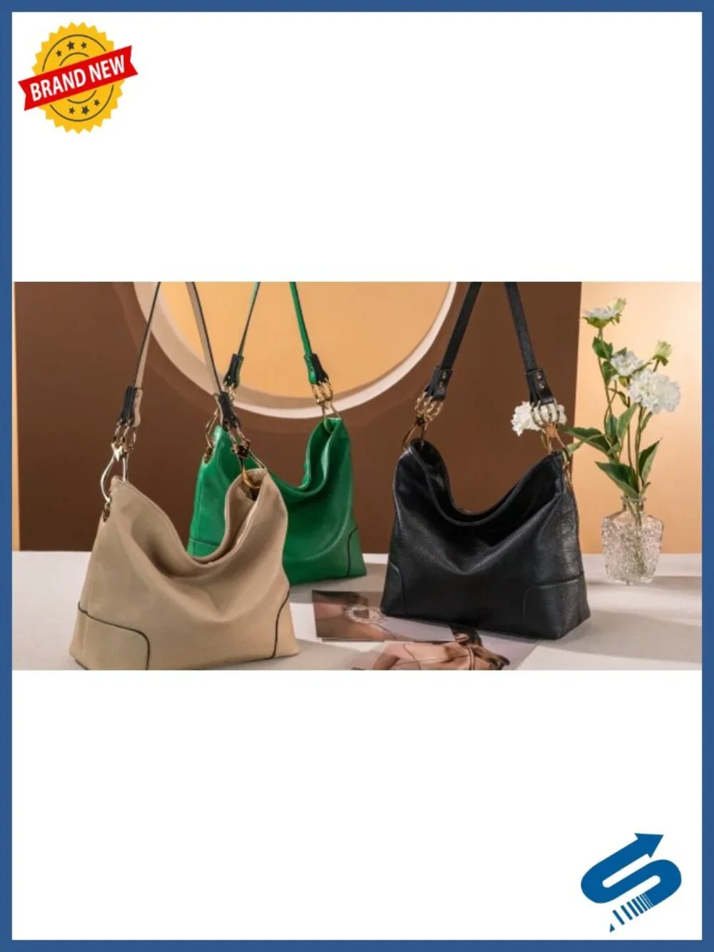 Faux Leather Hobo Bag Women Slouchy Shoulder Purse Top Handle Satchel
